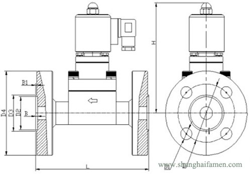 高壓法蘭電磁閥結構圖