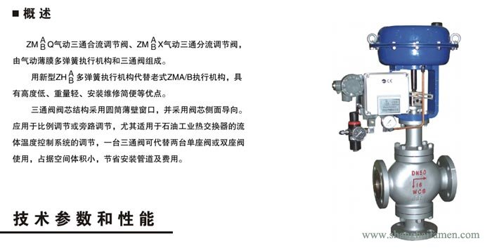 氣動薄膜三通調節閥